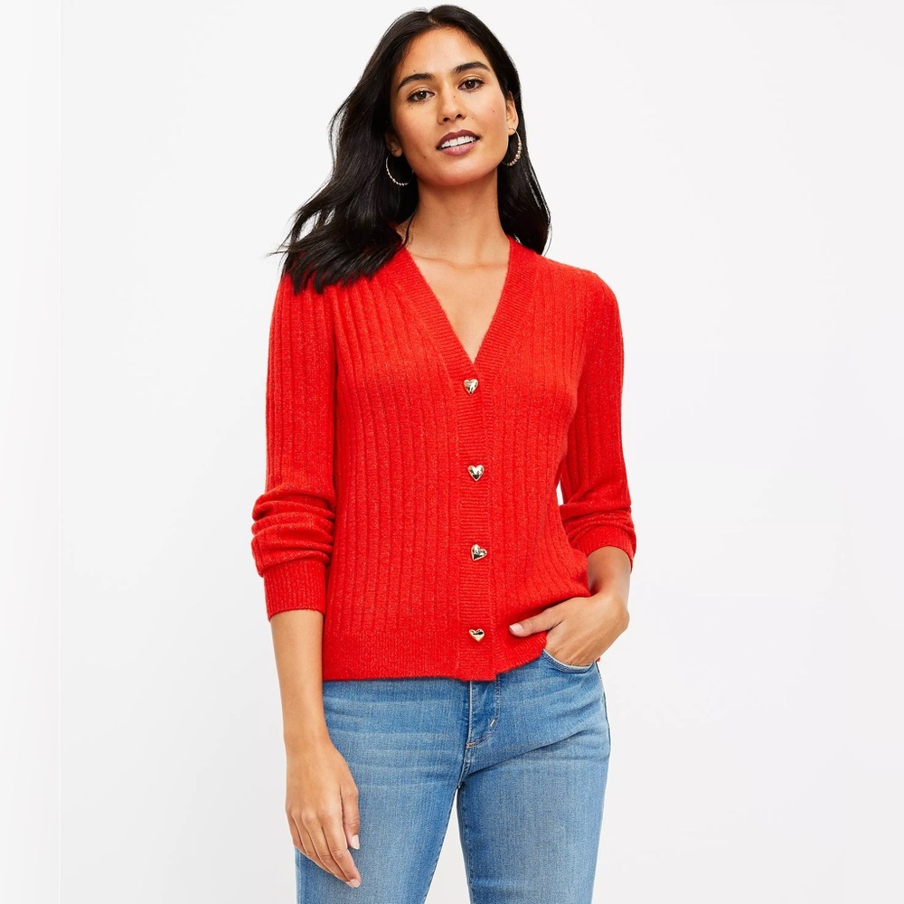 Loft Heart Button Cardi